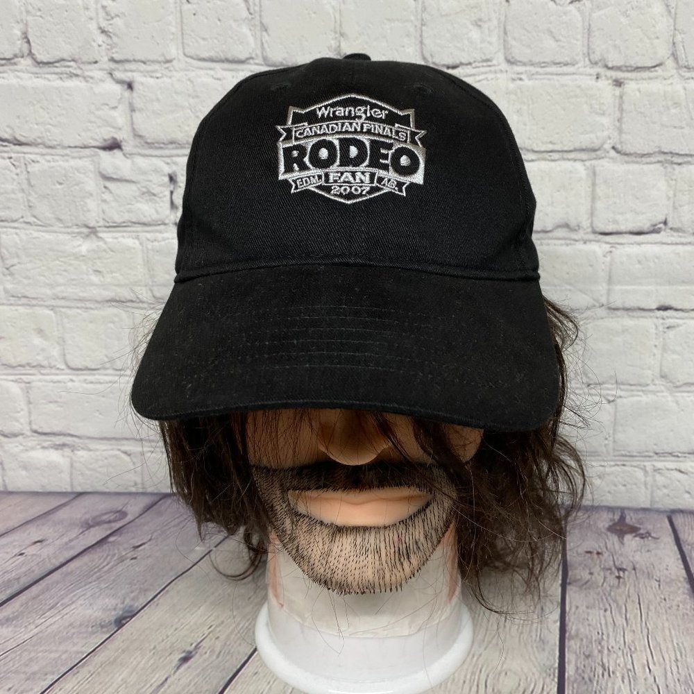 Wrangler Canadian Finals Rodeo Fan 2007 Hat Cap Strap Back Black Embroidered